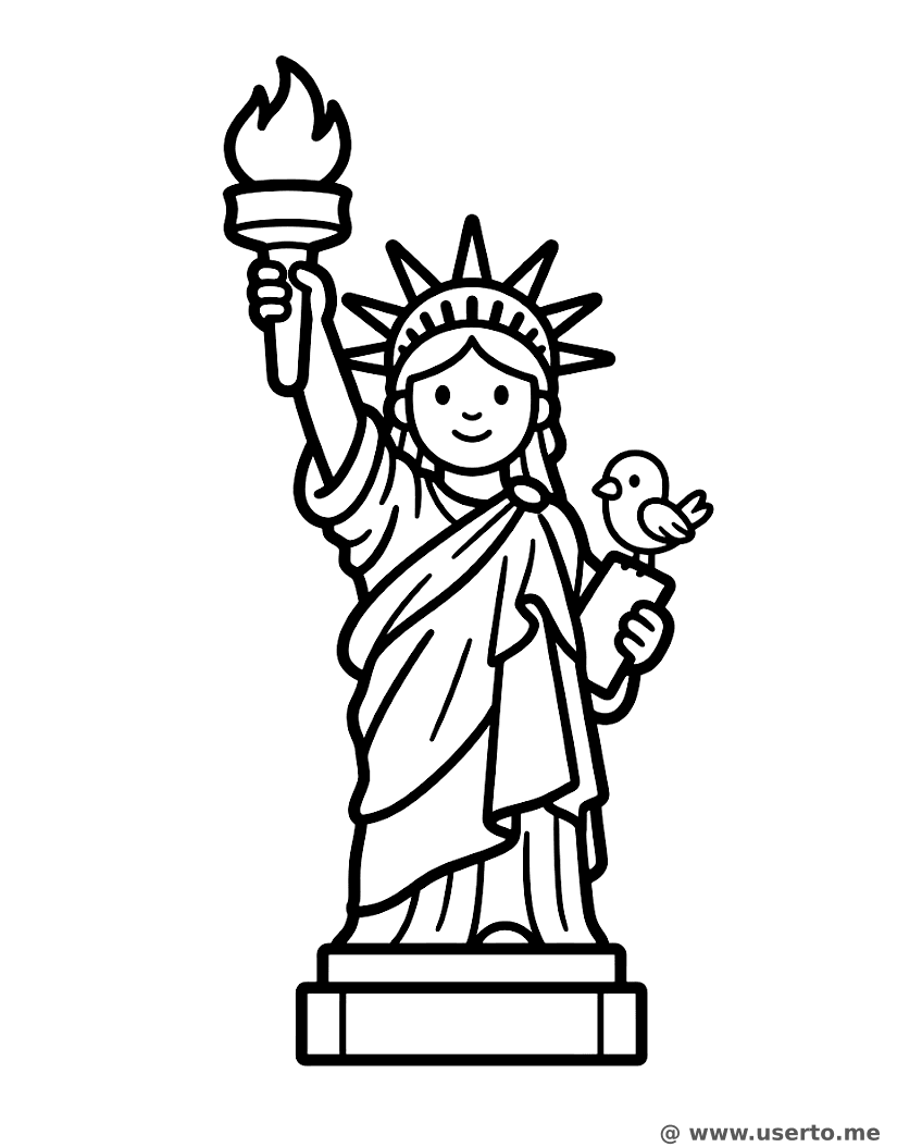 Freiheitsstatue mit heller Fackel