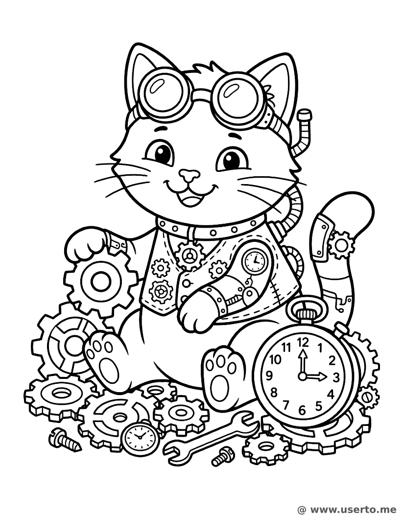 Sparky, das Steampunk-Kätzchen