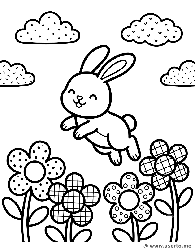 Hoppel-Hase auf der Punkte-Wiese