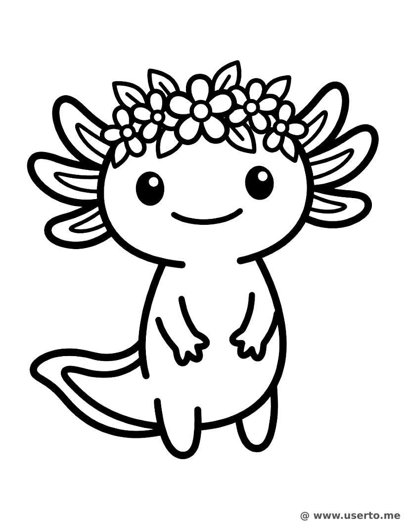 Blumiger Axolotl-Freund