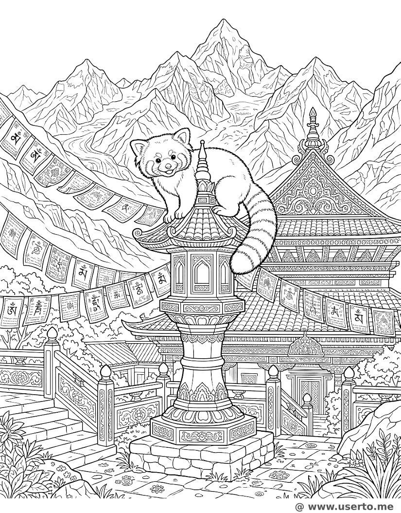 Red Panda at the Mountain Temple