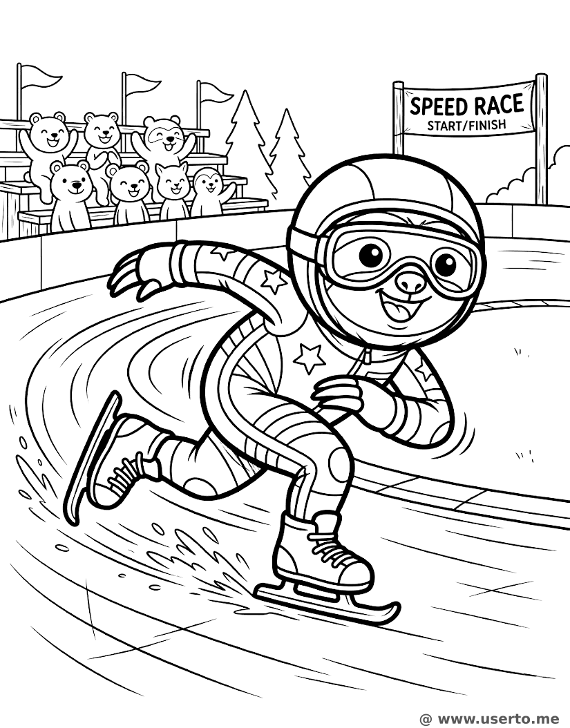 A Corrida de Patinação do Preguiça Veloz