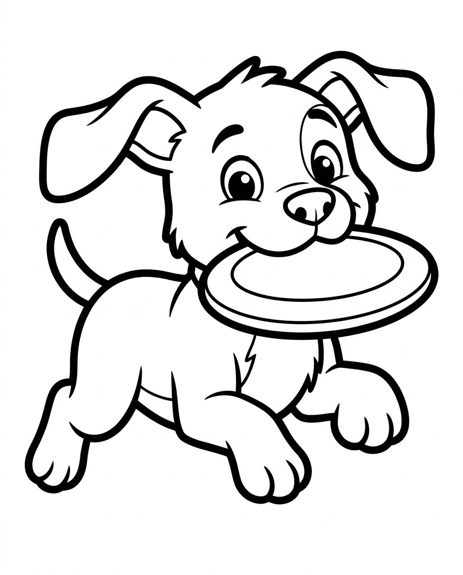 원반 물고 달리기