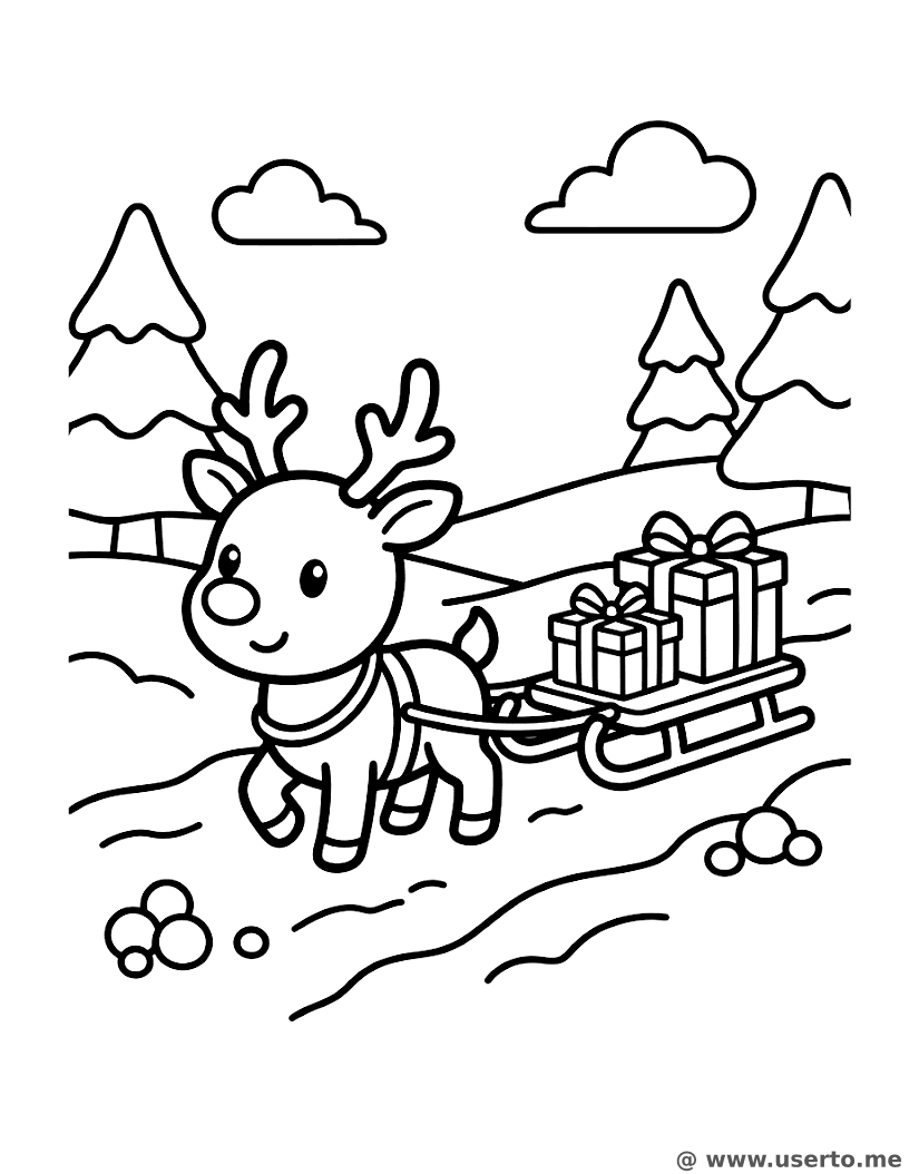 꼬마 순록의 눈 속 선물 배달