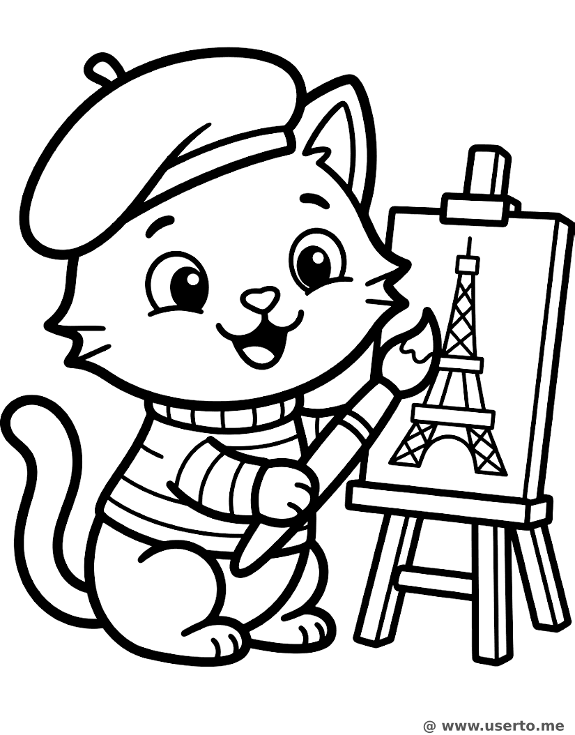 Happy Cat at Eiffel Tower