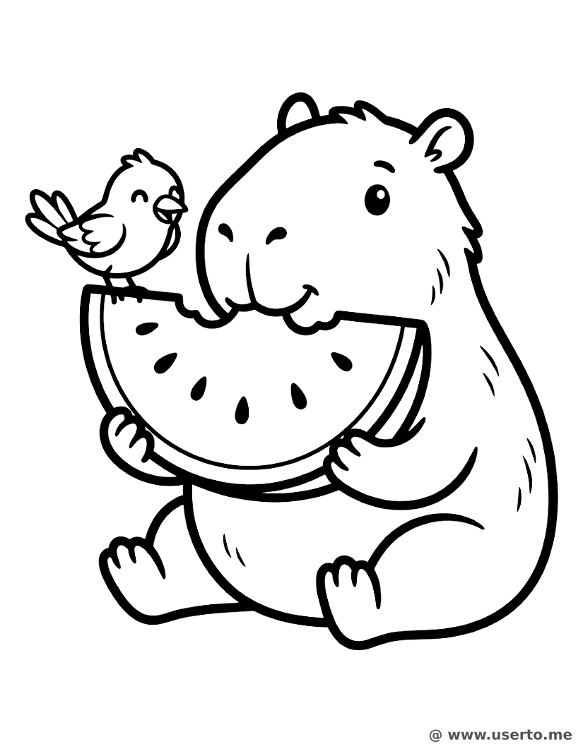 Snackzeit für das freundliche Wasserschwein