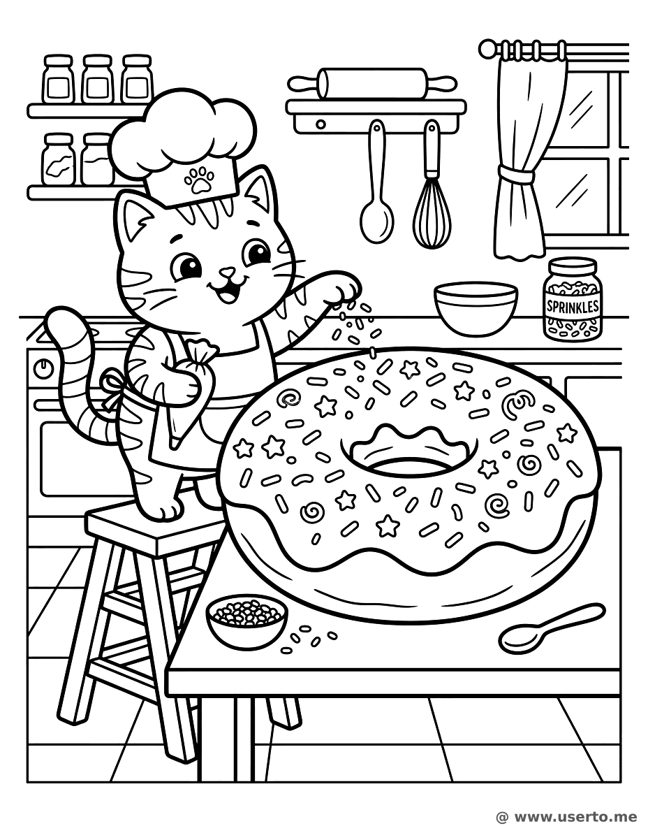 도넛 요리사 고양이