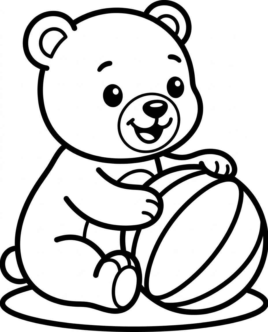 Baby Bear Playing Ball