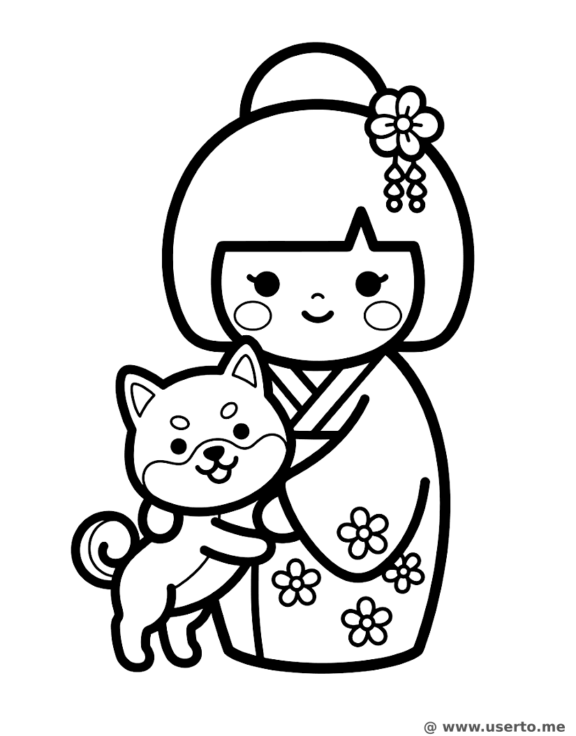 A Pequena Kokeshi e seu Cãozinho