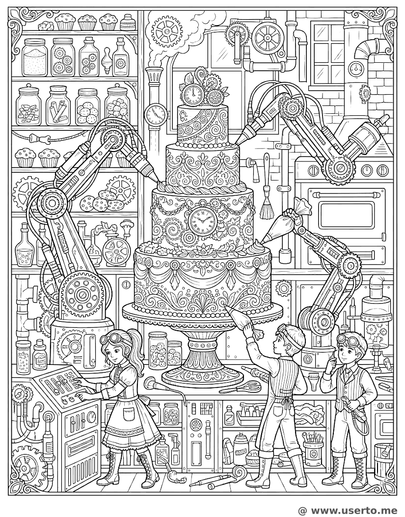 The Steampunk Cake Machine