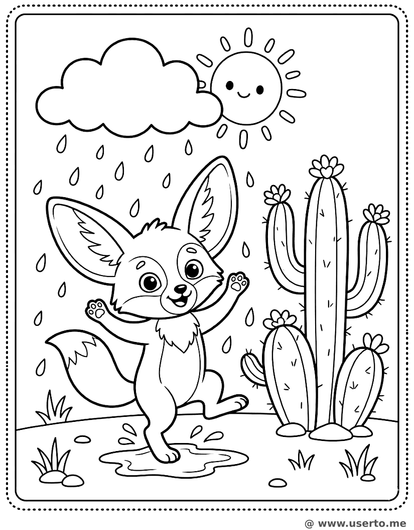 O raposo do deserto e a chuva de sol