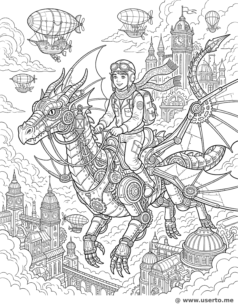 Piloto de Dragão Steampunk