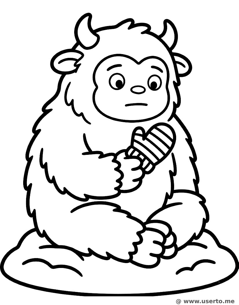 Yetis Kampf mit dem winzigen Handschuh