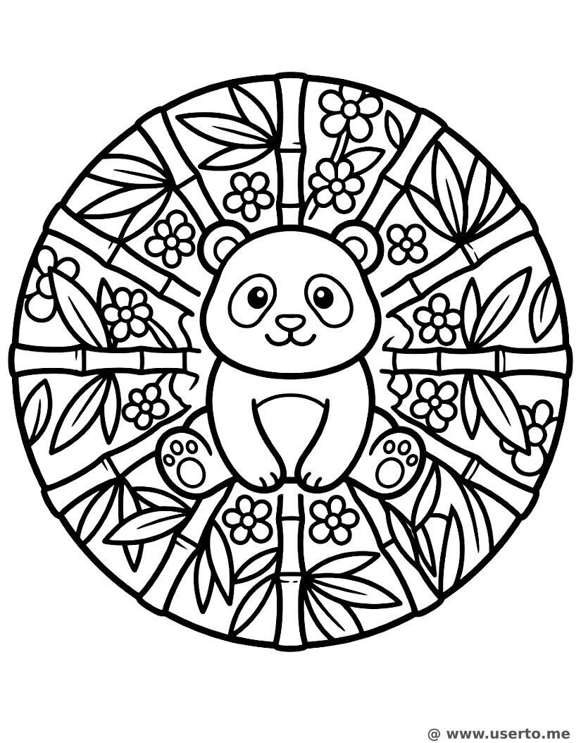 Caleidoscopio de Panda Juguetón y Bambú