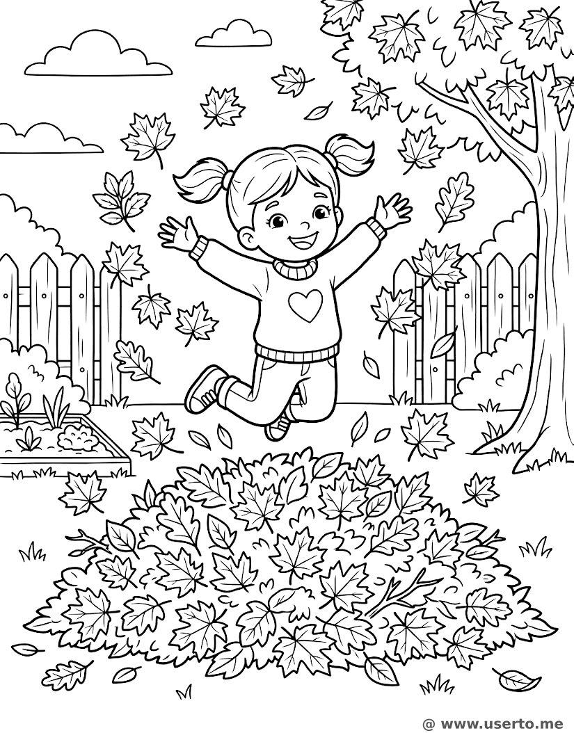 Salto en el Montón de Hojas