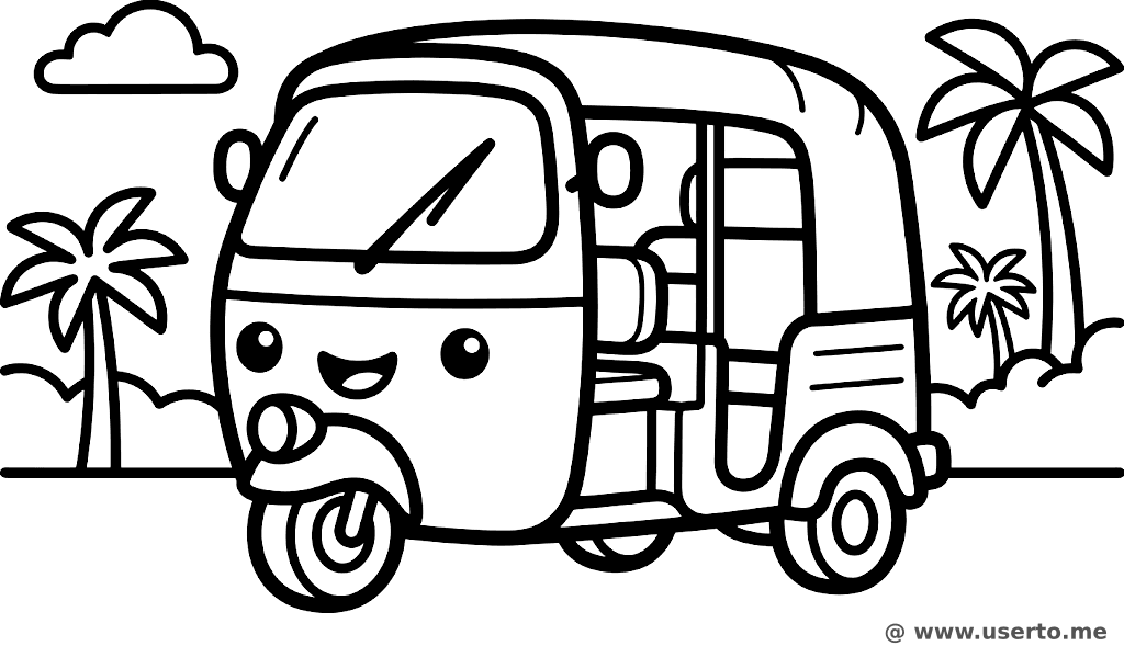 Fröhliches Tropen-Tuk-Tuk