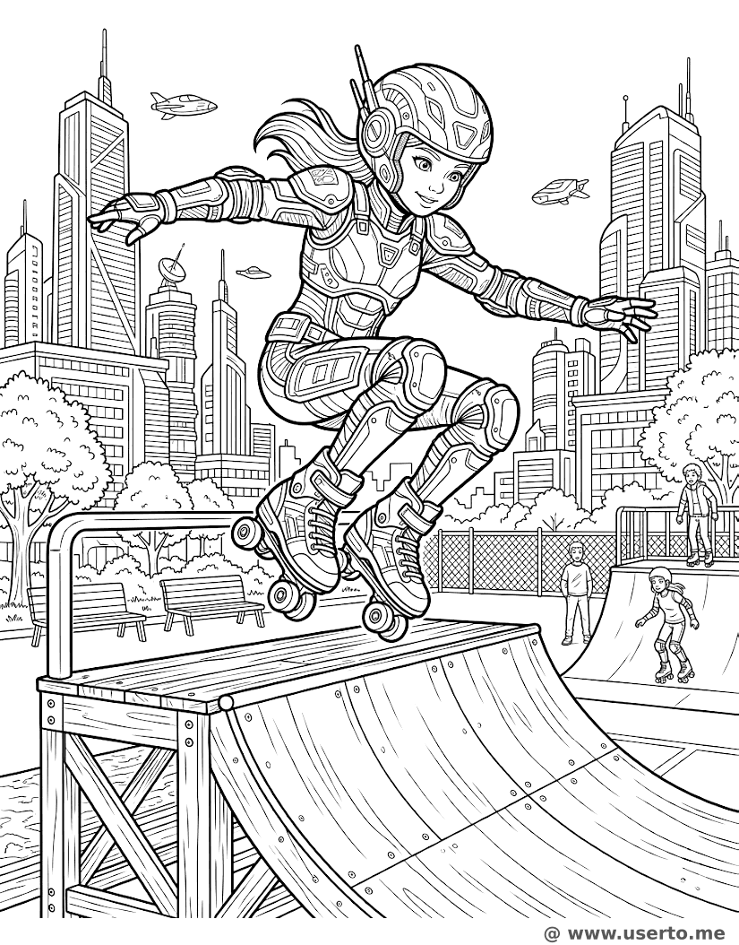Futuristic Neon Roller Derby