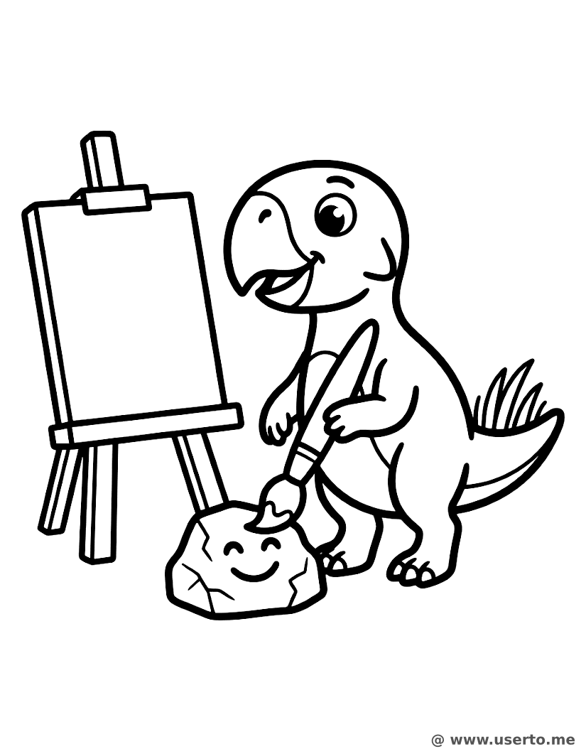 Künstler Psittacosaurus bei der Arbeit