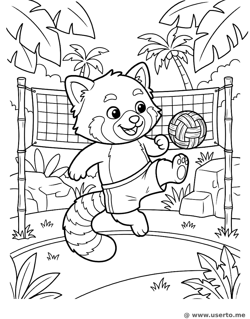 Der Sepak-Takraw-Kick des Roten Pandas