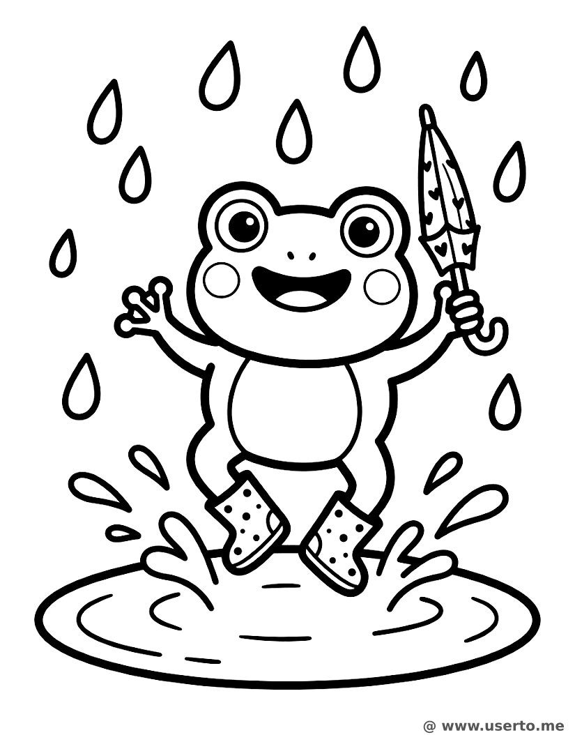 Salto na poça em dia de chuva