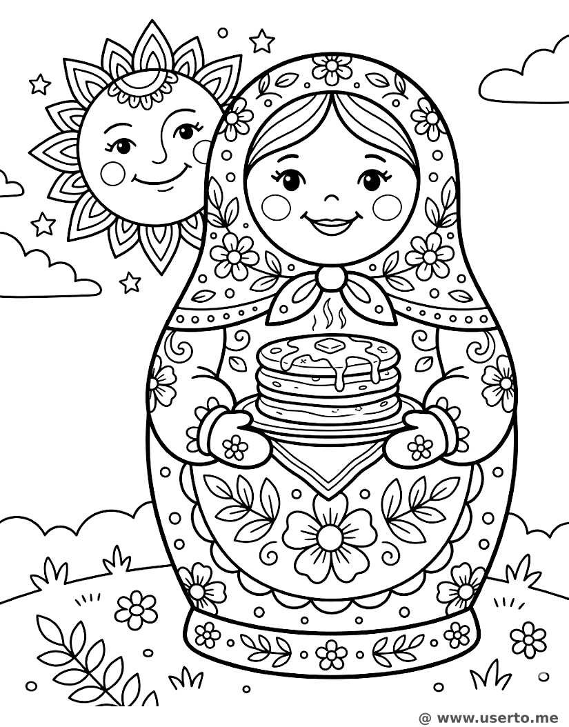 La torre de panqueques de primavera de la Matrioshka