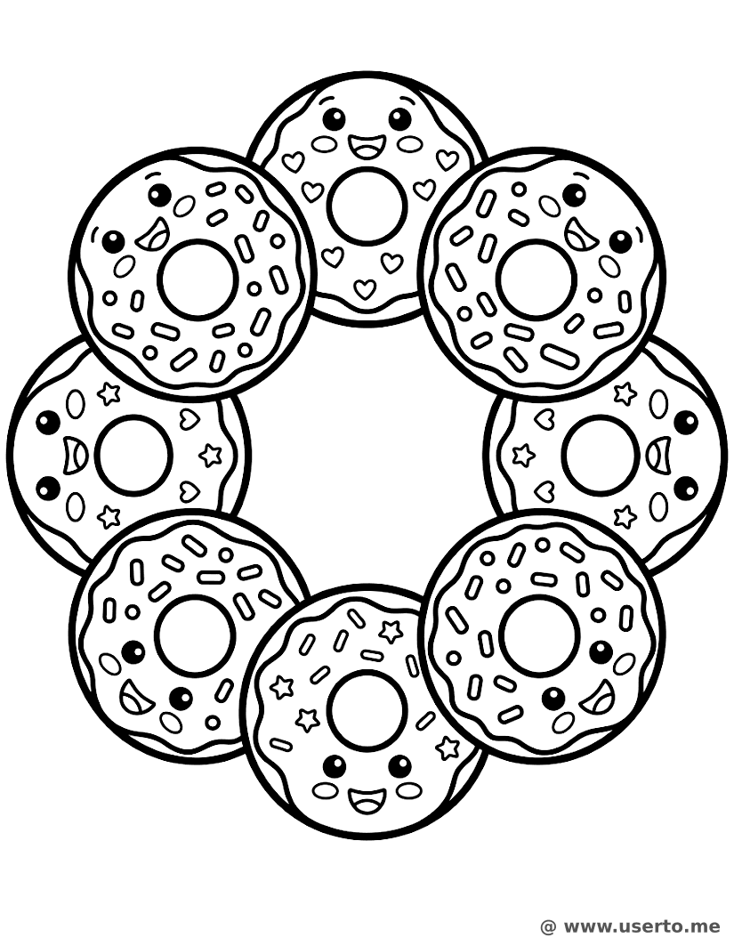 Kichernde Donut-Party-Runde