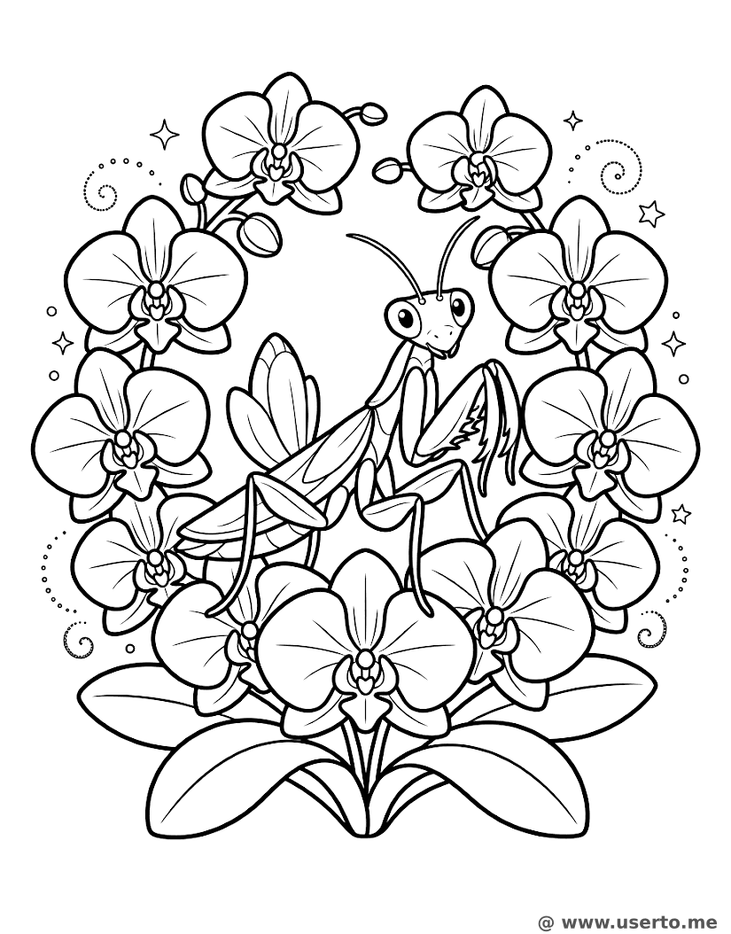 O esconde-esconde do louva-a-deus-orquídea