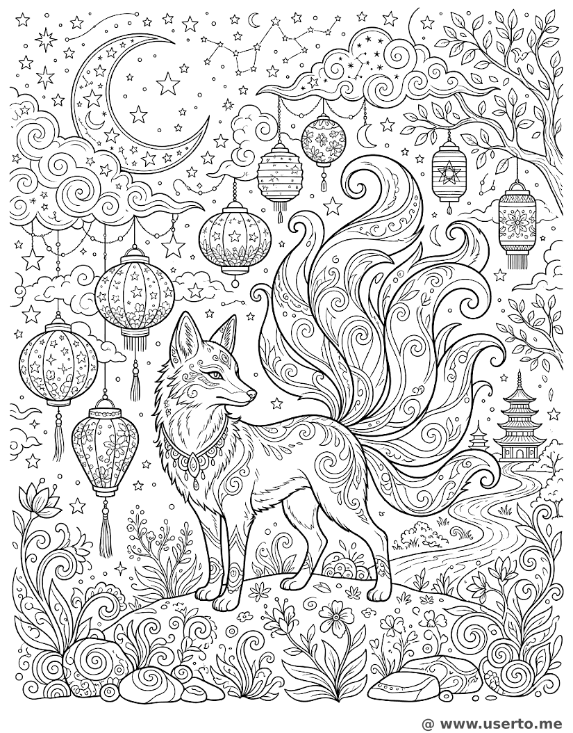 Dança da Kitsune sob a Luz das Estrelas