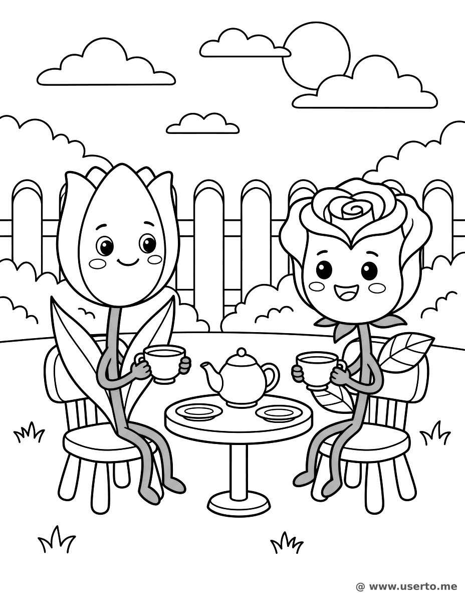 꽃 친구들의 티타임