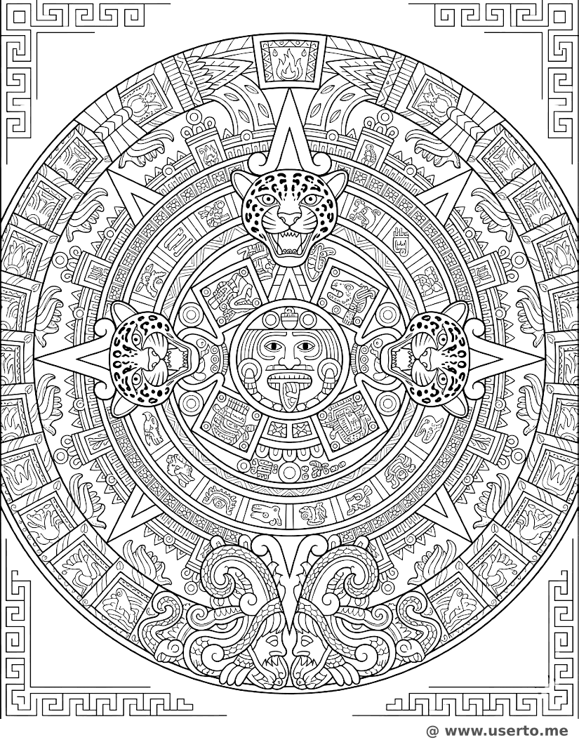 Mandala Mística do Jaguar Asteca