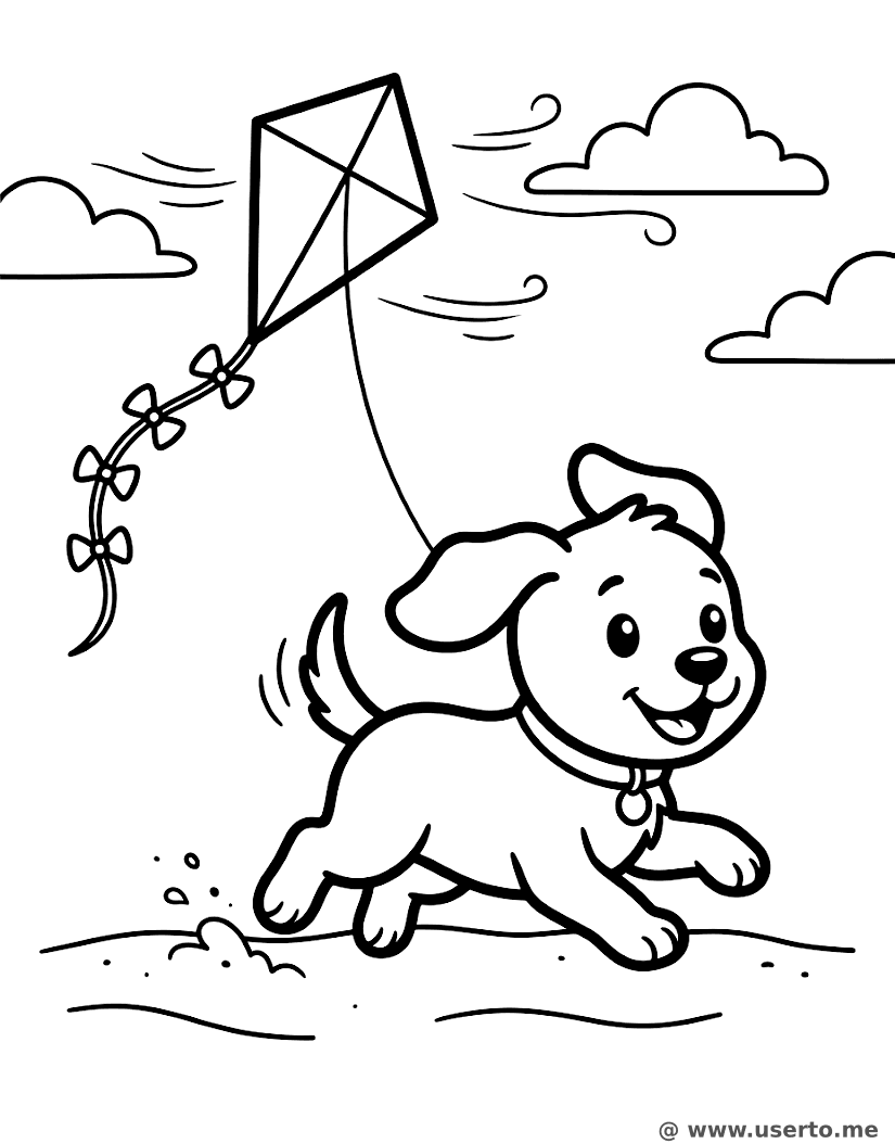 El día de cometas del perrito