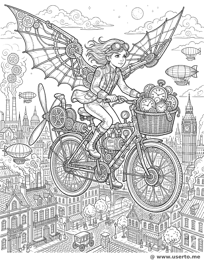 Steampunk Flying Bicycle