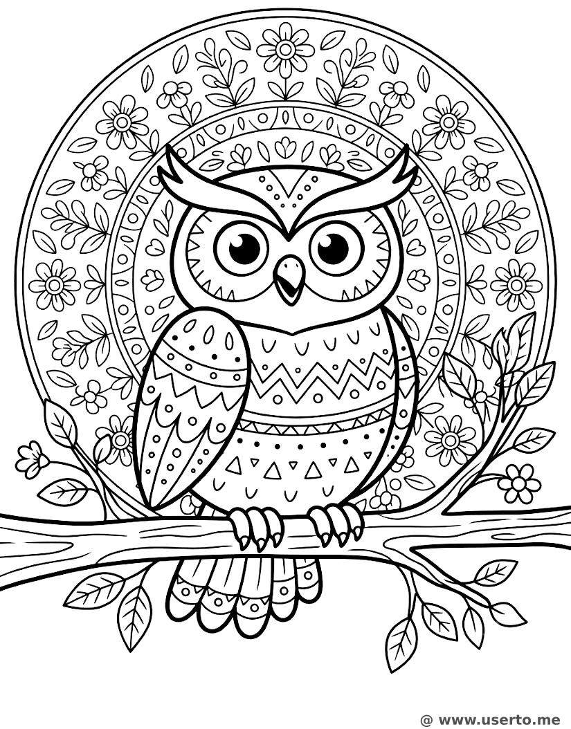 Mandala de Búho Alebrije Mexicano