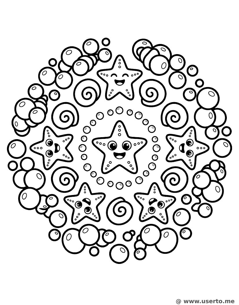 Mandala de Estrela-do-Mar Sorridente