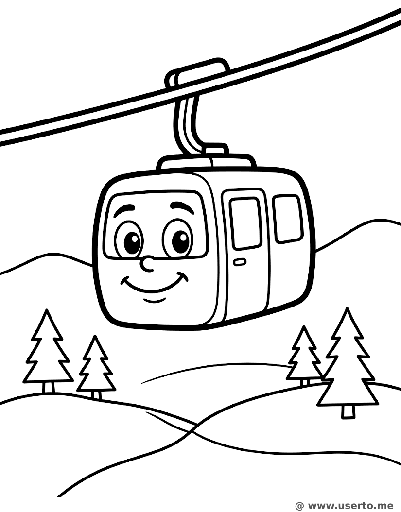 El alegre teleférico de la nieve