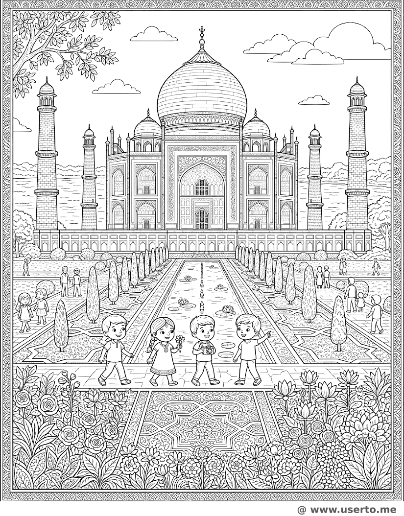 Elegante Jardim do Taj Mahal