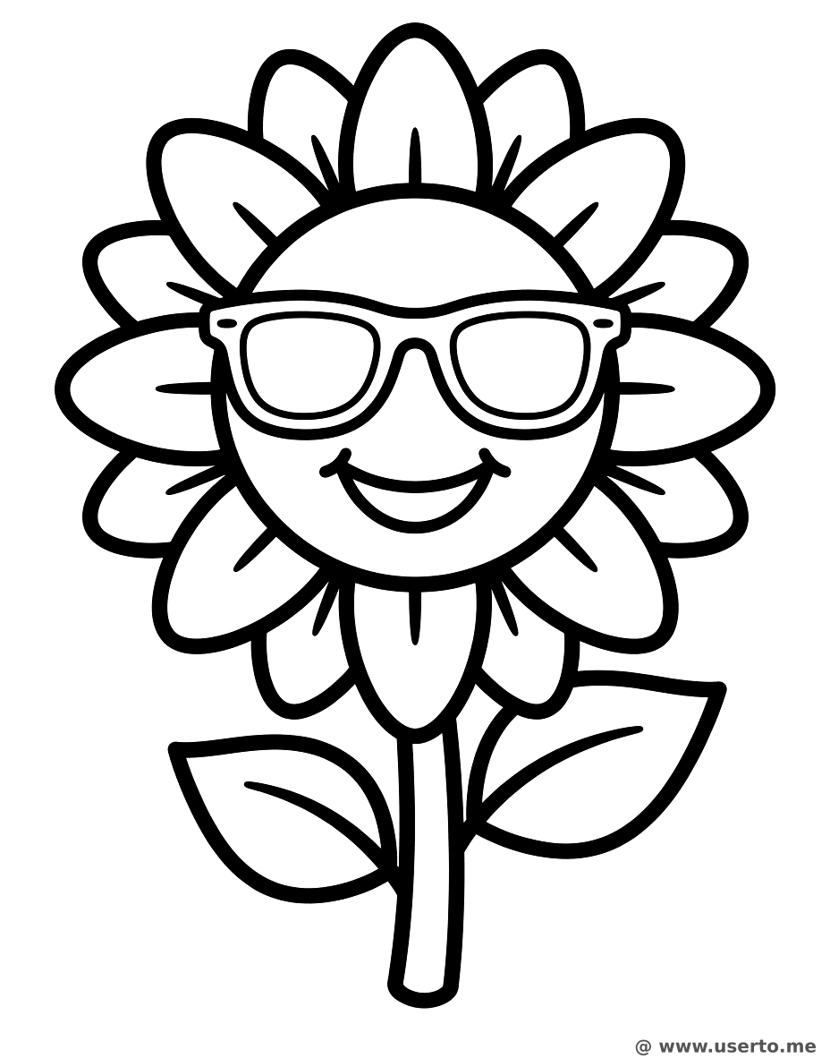 Cool Sunflower with Glasses