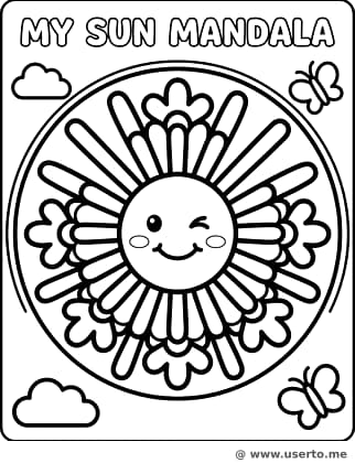Mandala do Sol Piscando Feliz