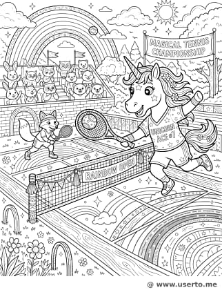 무지개 테니스 유니콘