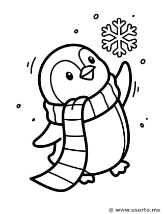 El Pingüino de Invierno Atrapa Copos