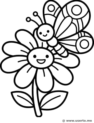 A borboleta sorridente e a margarida