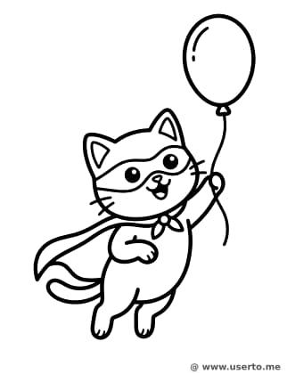 Gatito valiente al rescate del globo
