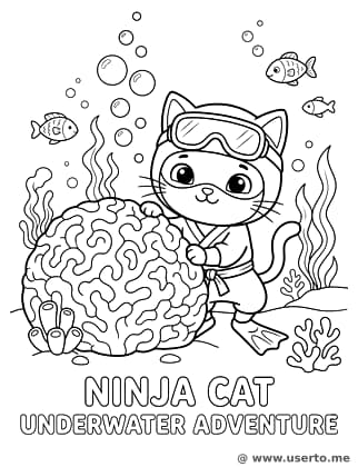 Geheimer Ninja-Kater unter Wasser