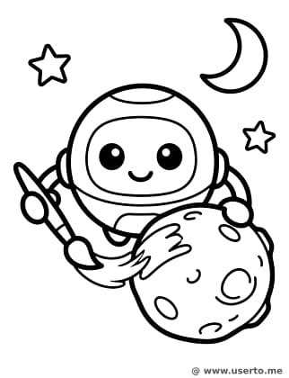 Robot Artista Decorando Asteroides