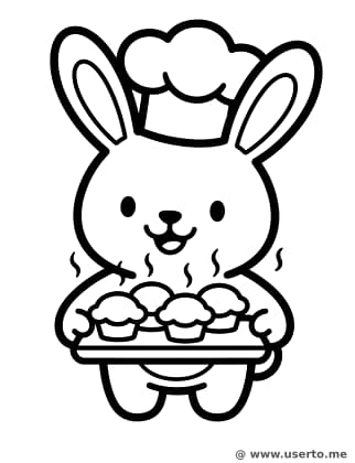 미소 짓는 토끼 파티시에