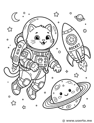 우주 탐험가 아기 고양이