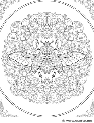 Escarabajo steampunk de cuerda mecánica