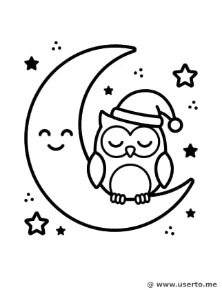 달 위의 졸린 꼬마 부엉이