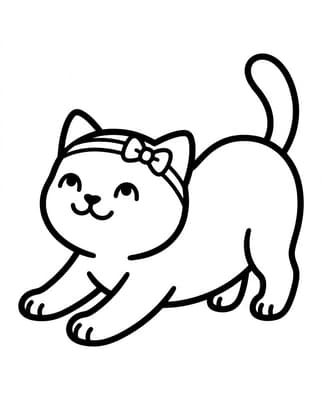 스트레칭 꼬마 고양이