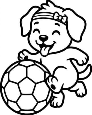 축구하는 강아지